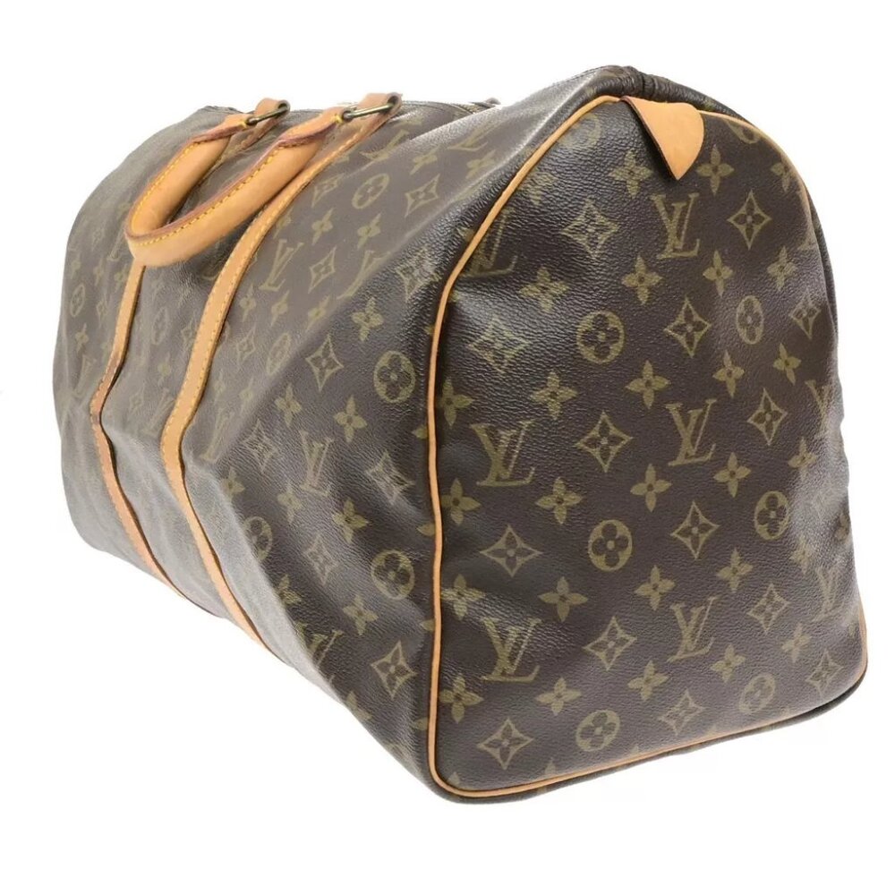 LOUIS VUITTON Keepall 50 Travel Hand Bag Monogram Leather Brown - Picture 2 of 15